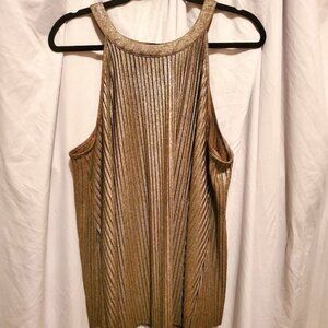 TORRID Sleeveless Sparkle Gold Top